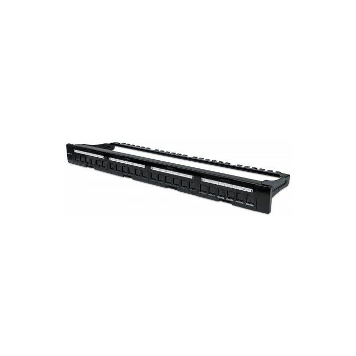 Blank Patch Panel, 24-Port, 1U, Black