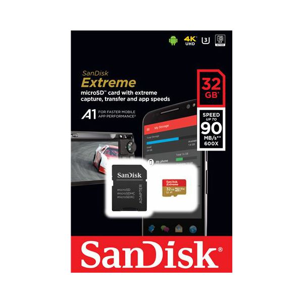 Memorijska kartica SanDisk Extreme microSDXC, A1, V30, U3 32GB