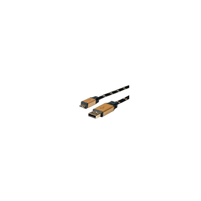 Roline GOLD USB2.0 kabel TIP A(M) - Micro B(M), 0.8m