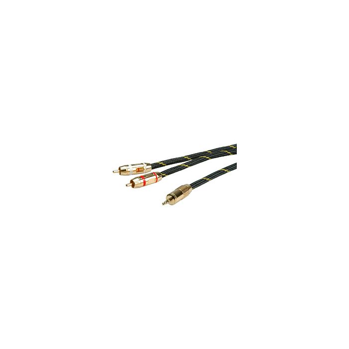 Roline GOLD Audio kabel 3.5mm Stereo - 2× Cinch (RCA), M/M, 2.5m