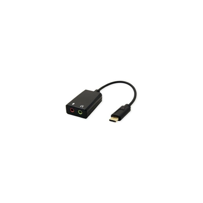 Roline VALUE adapter USB-C - 2×3.5mm audio, M/F, 0.13 m