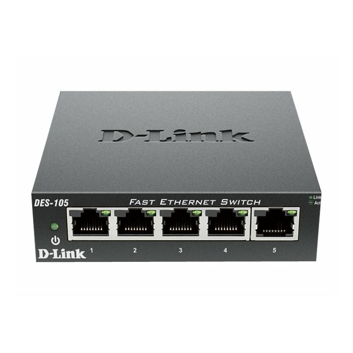 D-LINK 5-port 10/100 Metal Housing Deskt