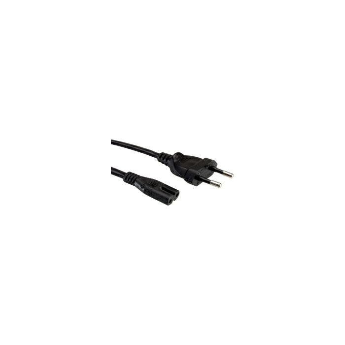 Roline VALUE Euro naponski kabel, 2-pin, crni, 3.0m