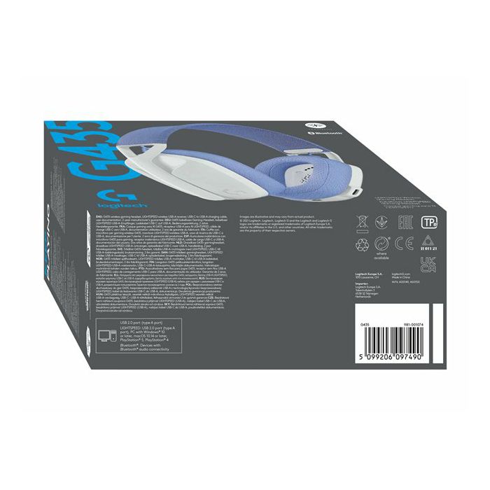LOGI G435 LightSpeed Headset White