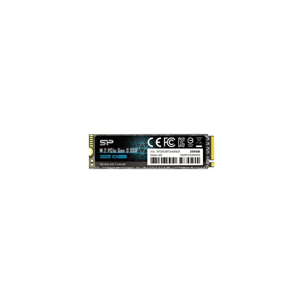 Silicon Power A60 256GB PCIe Gen3 x 4 & NVMe 1.3, SLC, R/W: 2200/1600MB/s