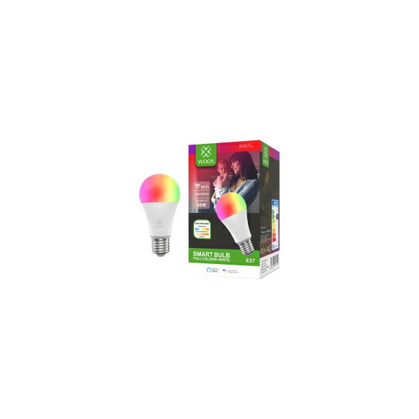 WOOX WiFi Smart LED RGB+CCT žarulja E27, 10W, 806lm, 2700-6500K dimabilna, WooxHome app, glasovna kontrola - Alexa & Google Assistant (R9074)