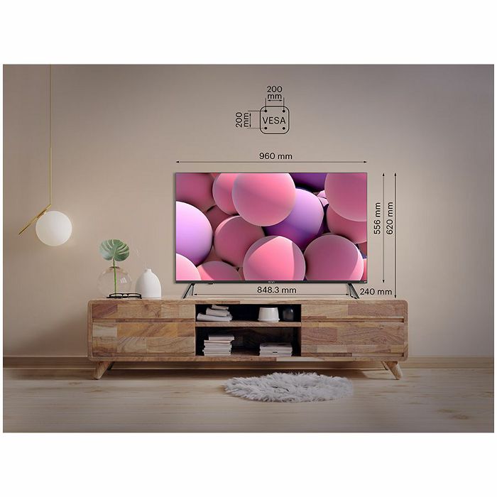 55, UHD, Android TV 11, White, 3840x2160, 60 Hz, Sound by JVC, 2x12W, 83 kWh/1000h , BT5.1, HDMI ports 4, 24 months