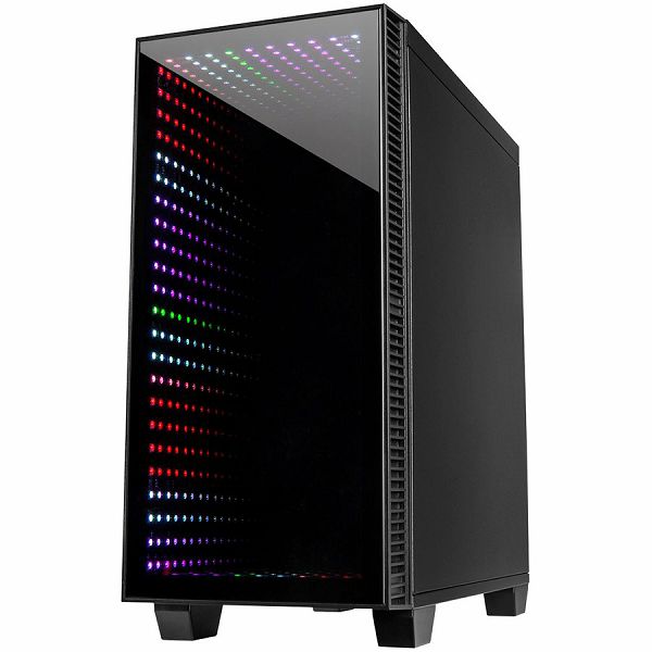 Chassis INTER-TECH X-608 INFINITY MICRO, microATX, RGB, Front and Side Tempered Glass, w/o PSU