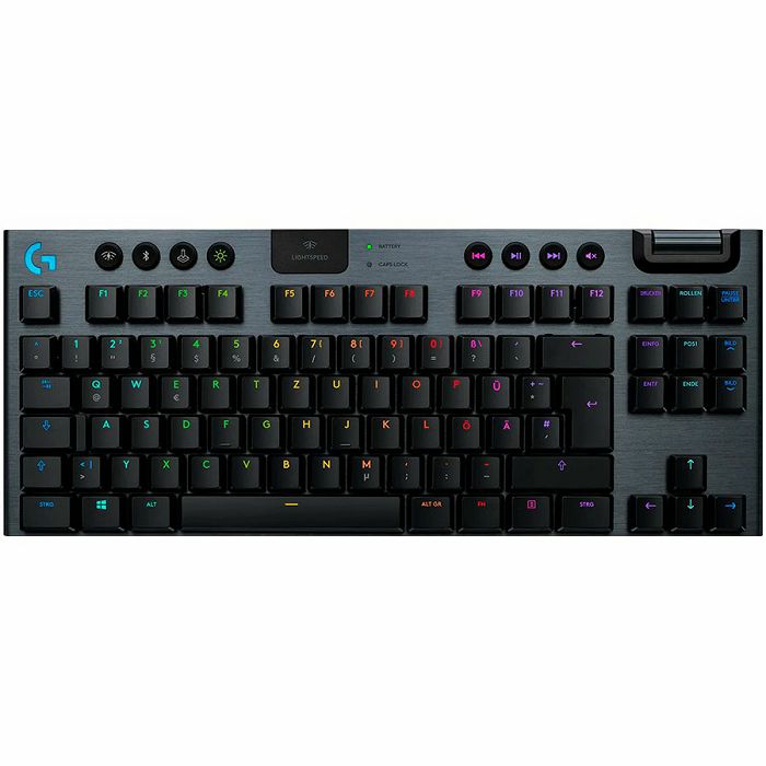 LOGITECH G915 TKL Tenkeyless LIGHTSPEED Wireless RGB Mechanical Gaming Keyboard - CARBON - US INTL - 2.4GHZ/BT - INTNL - LINEAR SWITCH