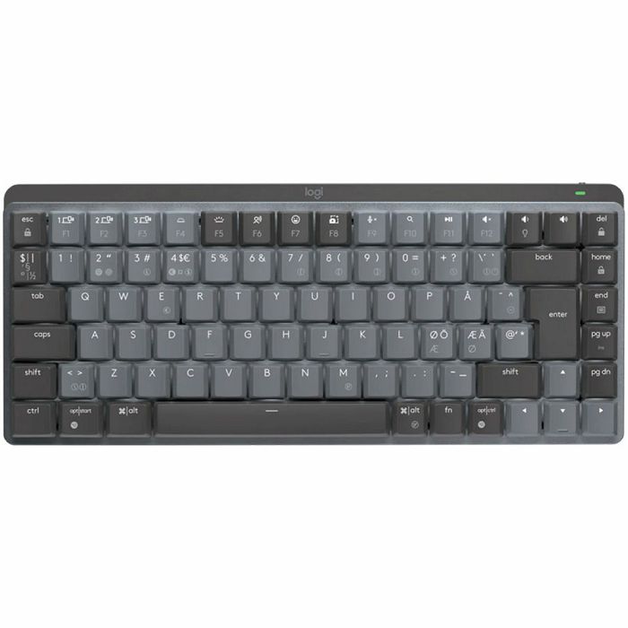 LOGITECH MX Mechanical Mini Minimalist Wireless Illuminated Keyboard - GRAPHITE - US INTL - 2.4GHZ/BT - EMEA - CLICKY