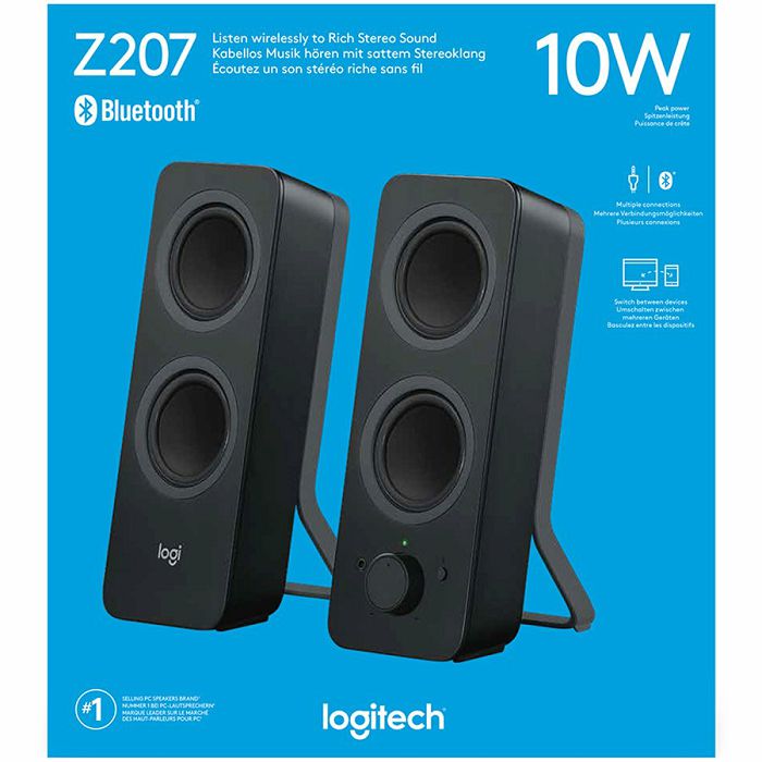 LOGITECH Audio System 2.1 Z207 with Bluetooth – EMEA - BLACK