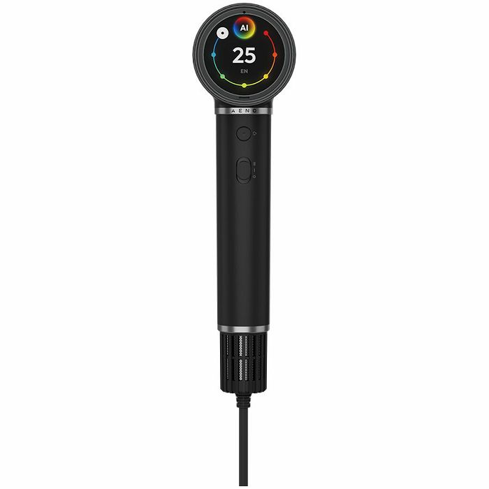 High Speed Hair Dryer, Black, 220V-240V~50-60Hz, 1500W, Voice Control, Ionizer, Touch LCD, Infrared Nursing, Infrared Distance Protection, AI Control, Gravity Sensor 110000RPM, Noise less than 67dB
