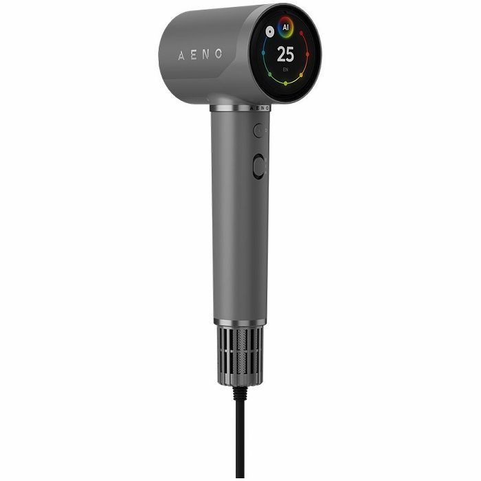High Speed Hair Dryer, Grey, 220V-240V~50-60Hz, 1500W, Voice Control, Ionizer, Touch LCD, Infrared Nursing, Infrared Distance Protection, AI Control, Gravity Sensor 110000RPM, Noise less than 67dB