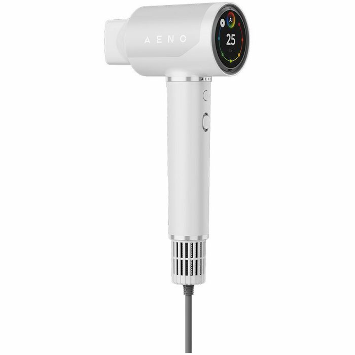 High Speed Hair Dryer, White, 220V-240V~50-60Hz, 1500W, Voice Control, Ionizer, Touch LCD, Infrared Nursing, Infrared Distance Protection, AI Control, Gravity Sensor 110000RPM, Noise less than 67dB