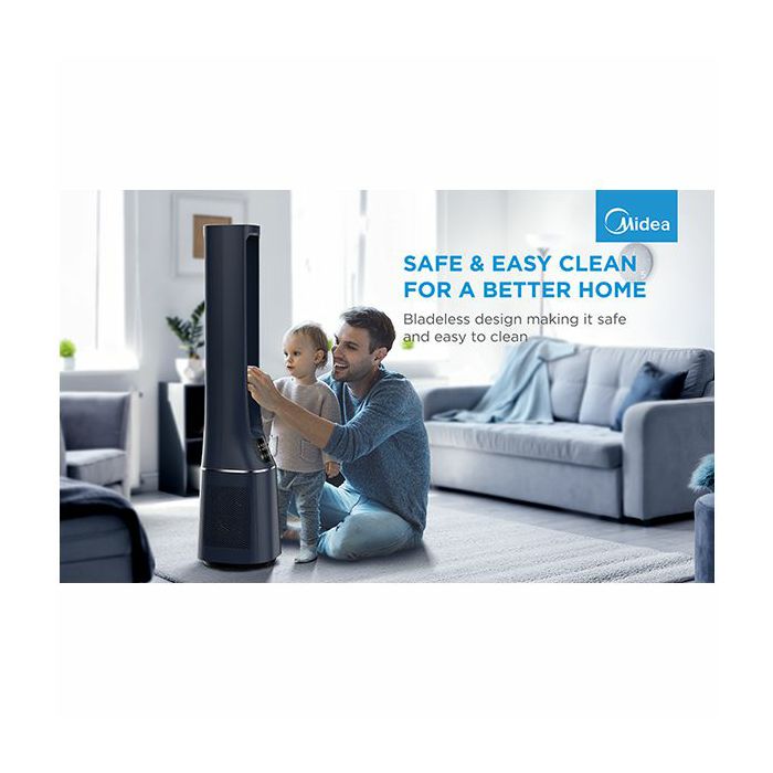 Bladeless Fan & air purifier, Smart WiFi, digital with IOT and remote, H13 HEPA filter, 10 speeds, wide oscillation, ION mode, up to 48 m2, timer, INTELLIGENT WIND, sleep mode, Led display