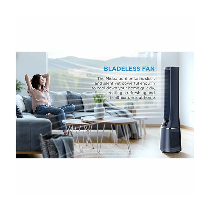 Bladeless Fan & air purifier, Smart WiFi, digital with IOT and remote, H13 HEPA filter, 10 speeds, wide oscillation, ION mode, up to 48 m2, timer, INTELLIGENT WIND, sleep mode, Led display