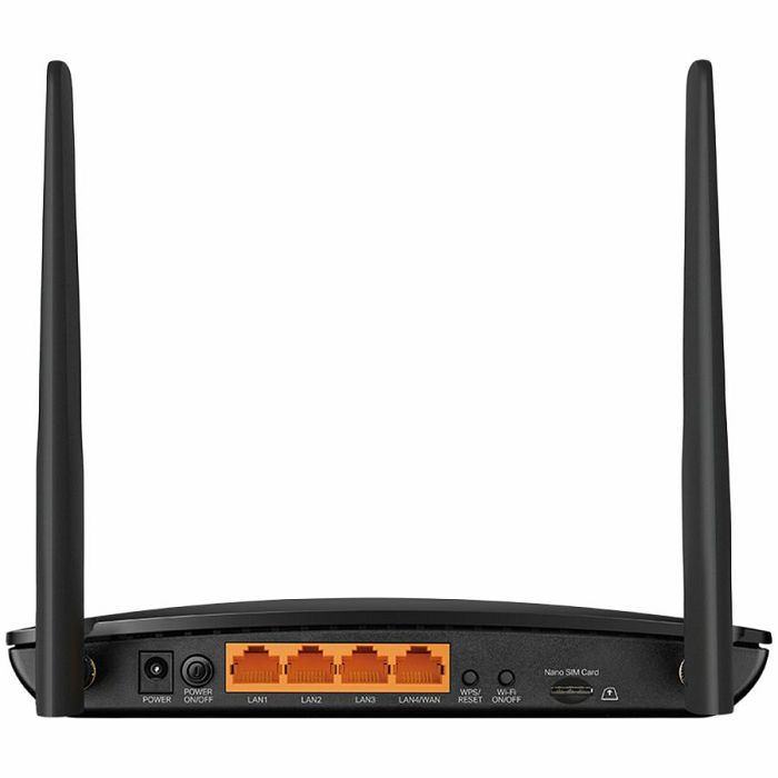 AC1200 4G LTE Advanced Cat6 Gigabit RouterBuild-In 300Mbps 4G+ LTE Advanced ModemSPEED: 867 Mbps at 5 GHz + 300 Mbps at 2.4 GHz, 4G+ Cat6 300/50 MbpsSPEC: 2× Antennas, 3× Gigabit LAN Ports, 1× Gigabit
