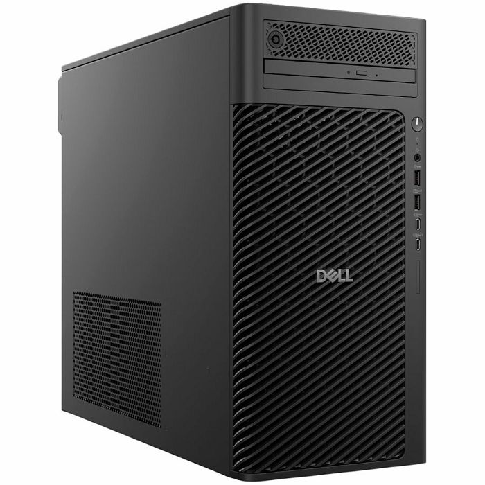 DELL PRO MAX T2 Tower, 500W, Intel Core Ultra 7 265, 32GB (2x16GB) DDR5 5600 MT/s, M.2 1TB SSD TLC PCIe g4, NVIDIA RTX A1000 8GB 4 mDP to DP adpt, 2xDP, 3xUSB-C,1xTB4, 6xUSB-A, RJ-45, SD CR, Mouse/Kb,