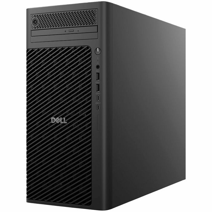 DELL PRO MAX T2 Tower, 500W, Intel Core Ultra 7 265, 32GB (2x16GB) DDR5 5600 MT/s, M.2 1TB SSD TLC PCIe g4, NVIDIA RTX A1000 8GB 4 mDP to DP adpt, 2xDP, 3xUSB-C,1xTB4, 6xUSB-A, RJ-45, SD CR, Mouse/Kb,