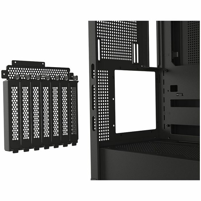 COUGAR | FV270 Black | PC Case | Mid tower / Tempered, Curved Glass Perimeter / Quick Detachable Air Filters / Up to 9 Fans (1x120mm RGB Preinstalled) / Black