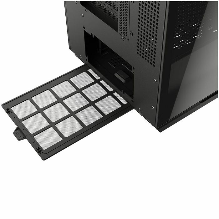 COUGAR | FV270 Black | PC Case | Mid tower / Tempered, Curved Glass Perimeter / Quick Detachable Air Filters / Up to 9 Fans (1x120mm RGB Preinstalled) / Black