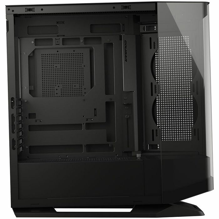 COUGAR | FV270 Black | PC Case | Mid tower / Tempered, Curved Glass Perimeter / Quick Detachable Air Filters / Up to 9 Fans (1x120mm RGB Preinstalled) / Black