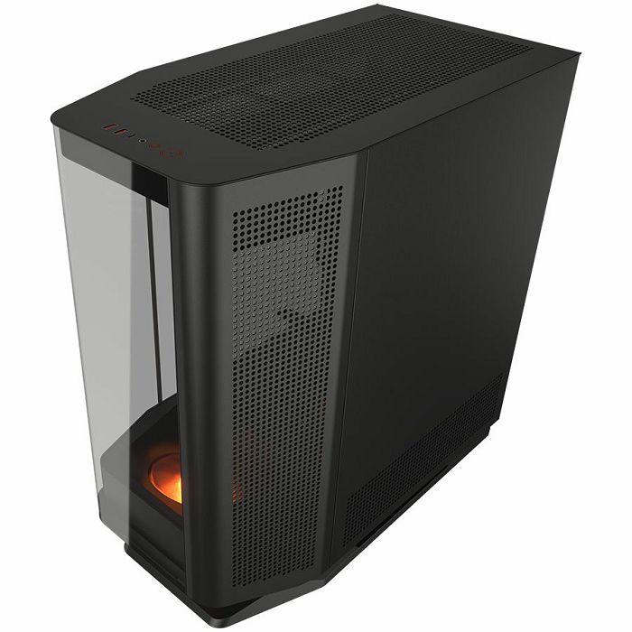 COUGAR | FV270 Black | PC Case | Mid tower / Tempered, Curved Glass Perimeter / Quick Detachable Air Filters / Up to 9 Fans (1x120mm RGB Preinstalled) / Black