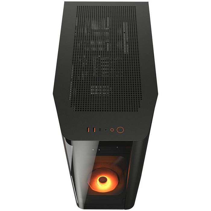 COUGAR | FV270 Black | PC Case | Mid tower / Tempered, Curved Glass Perimeter / Quick Detachable Air Filters / Up to 9 Fans (1x120mm RGB Preinstalled) / Black
