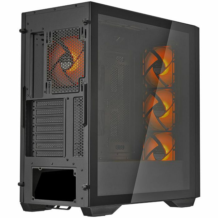 COUGAR | Uniface RGB Black | PC Case | Mid Tower / Mesh Front Panel / 4 x 120mm ARGB Fans / TG Left Panel / Black