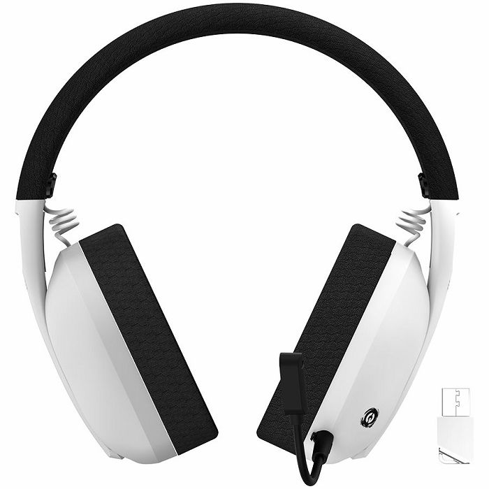 CANYON Ego GH-13, Gaming BT headset, +virtual 7.1 support in 2.4G mode, with chipset BK3288X, BT version 5.2, cable 1.8M, size: 198x184x79mm, White