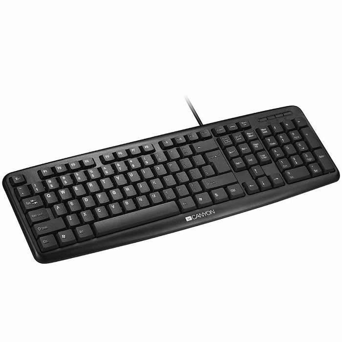 CANYON Keyboard CNE-CKEY01 (Wired USB, 104 keys, Black), Adriatic