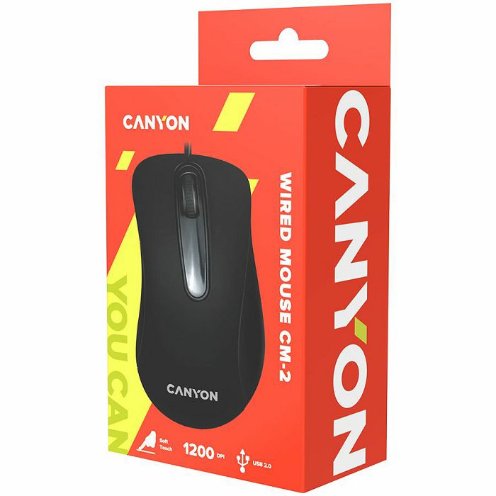 CANYON Mouse CNE-CMS2 (Wired, Optical 800 dpi, 3 btn, USB), Black