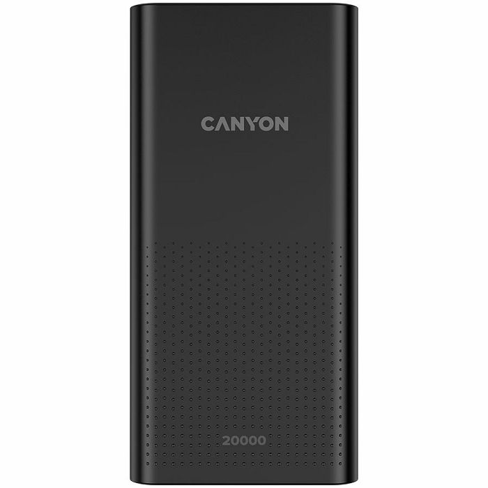 CANYON  PB-2001 Power bank 20000mAh Li-poly battery, Input 5V/2A , Output 5V/2.1A(Max), 144*69*28.5mm, 0.440Kg, Black