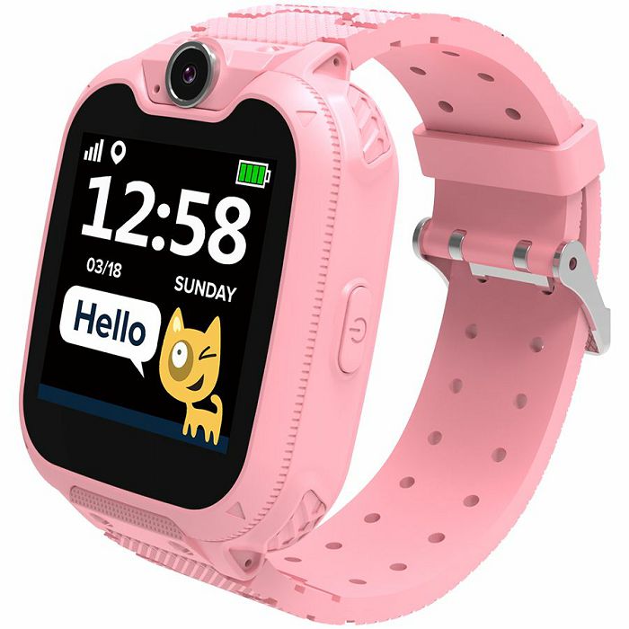 Kids smartwatch, 1.54 inch colorful screen, Camera 0.3MP, Mirco SIM card, 32+32MB, GSM(850/900/1800/1900MHz), 7 games inside, 380mAh battery, compatibility with iOS and android, red, host: 54*42.6*13.