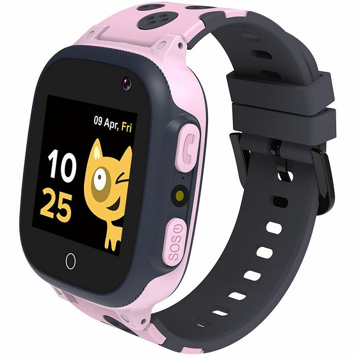 Kids smartwatch, 1.44 inch colorful screen, GPS function, Nano SIM card, 32+32MB, GSM(850/900/1800/1900MHz), 400mAh battery, compatibility with iOS and android, Pink, host: 52.9*40.3*14.8mm, strap: 23