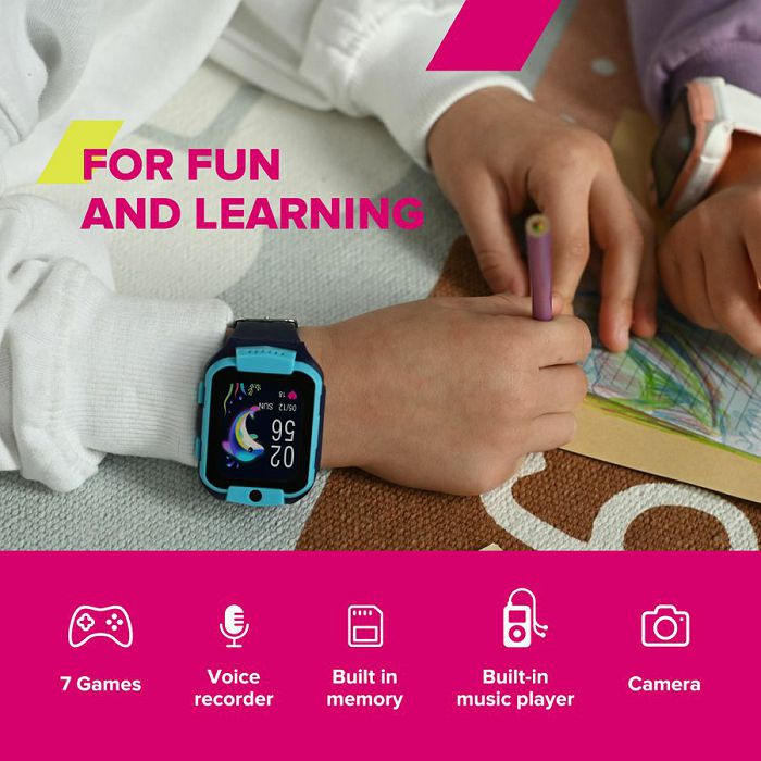 Kids smartwatch Canyon Cindy KW-41, 1.69"IPS colorful screen 240*280, ASR3603C, Nano SIM card, 192+128MB, GSM(B3/B8), LTE(B1.2.3.5.7.8.20) 680mAh battery, built in TF card: 512MB, Blue, host: 53.3*42.