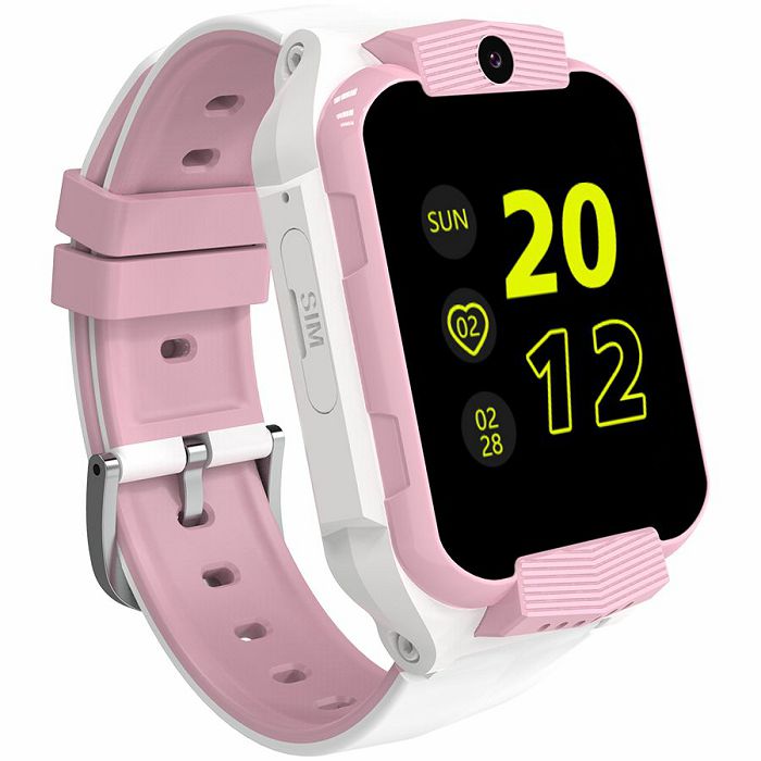 Kids smartwatch Canyon Cindy KW-41, 1.69"IPS colorful screen 240*280, ASR3603C, Nano SIM card, 192+128MB, GSM(B3/B8), LTE(B1.2.3.5.7.8.20) 680mAh battery, built in TF card: 512MB, White Pink, host: 53