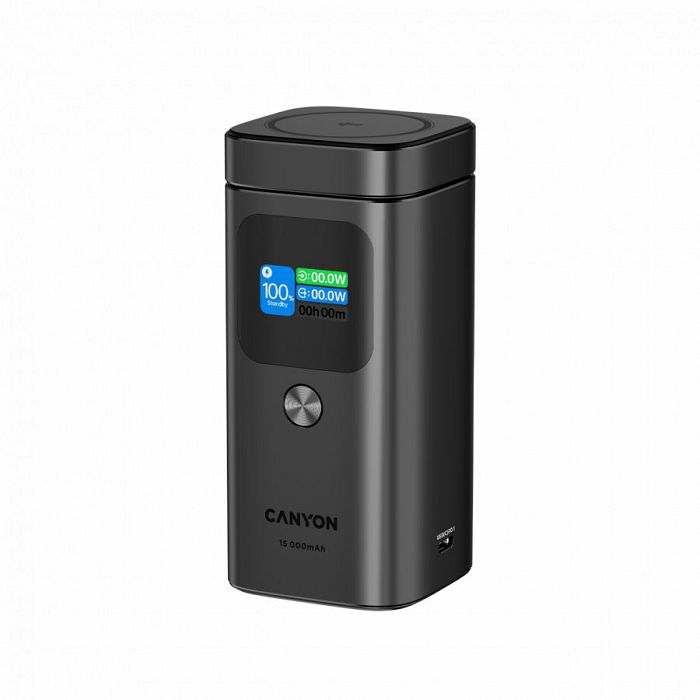 CANYON Qi2 magnetic power bank OnPower 150 15000mAh Aluminium Dark grey