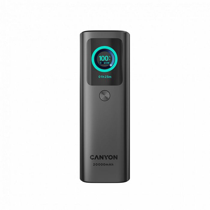 CANYON Built-in cable power bank OnPower 265 20000mAh 165W   Aluminium Dark grey