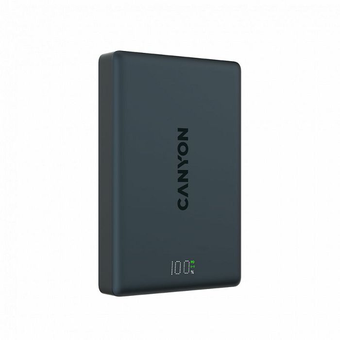 CANYON magnetic power bank OnPower 511 PD20W 10000mAh Aluminium Interstellar Crni