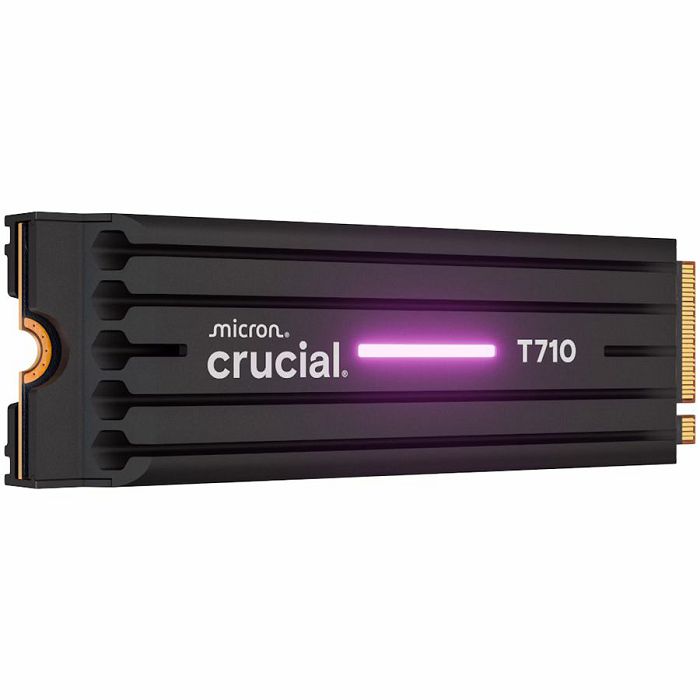 CRUCIAL T710 2TB PCIe Gen5 NVMe M.2 2280 SSD up to 14500 MB/s read and 13800 MB/s write, with heatsink
