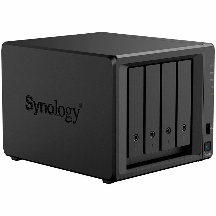 Synology DiskStation DS925+ Tower, 4-Bays 3.5 SATA HDD/SSD, 2 x M.2 2280 NVMe SSD slot, CPU AMD Ryzen V1500B 4-core 2.2 GHz, 4 GB DDR4 ECC SODIMM, 2x RJ-45 2.5 GbE LAN Port; 2x USB 3.2; 1 xUSB Type-