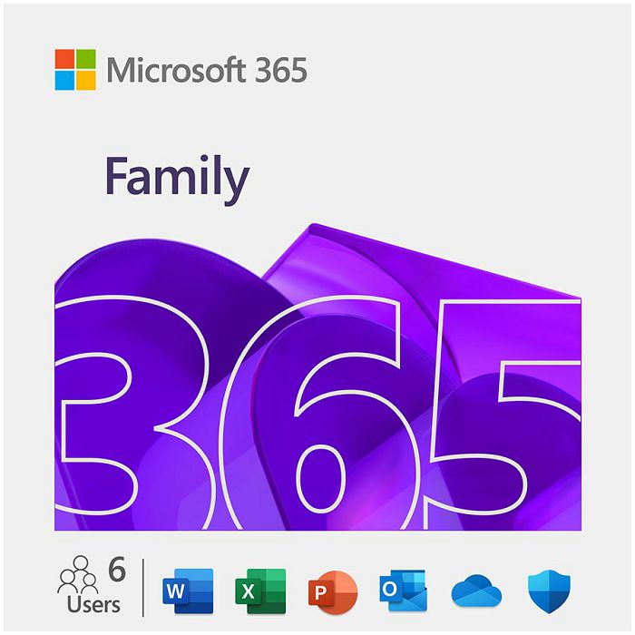 Microsoft M365 Family Subscription FY25H2 Online Product Key License 1 License Eurozone Downloadable Click to Run ESD NR 1 Year