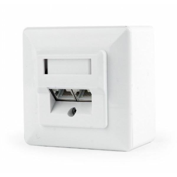 Gembird CAT6 STP 2-port wall mount face plate