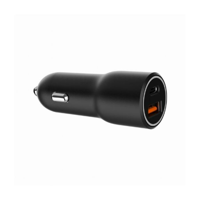 Gembird 2-port USB car fast charger, Type-C PD, 38 W, black