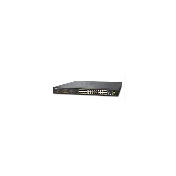 PLANET 24-port IPv4 Managed Gigabit Ethernet Preklopnik 802.3at PoE + 2-Port 100/1000X SFP (300W)