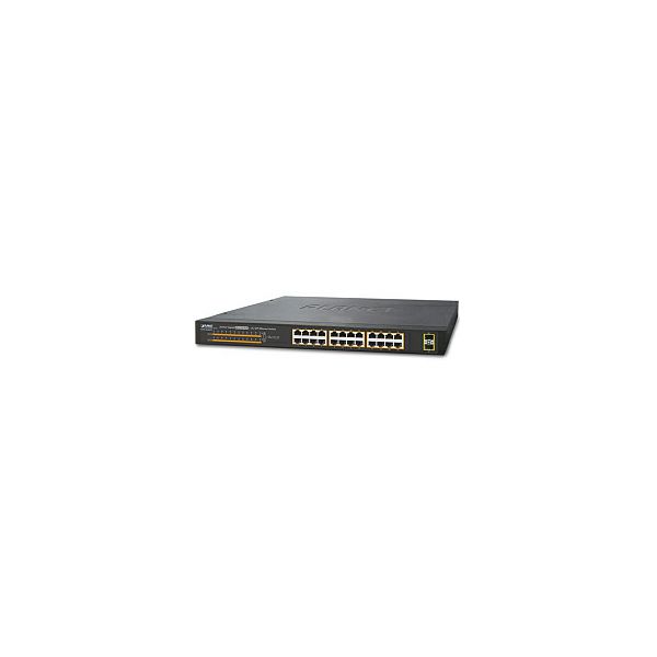 PLANET Gigabit PoE preklopnik 24-port 10/100/1000Mbps 802.3at + 2-port 1000X SFP (220W)