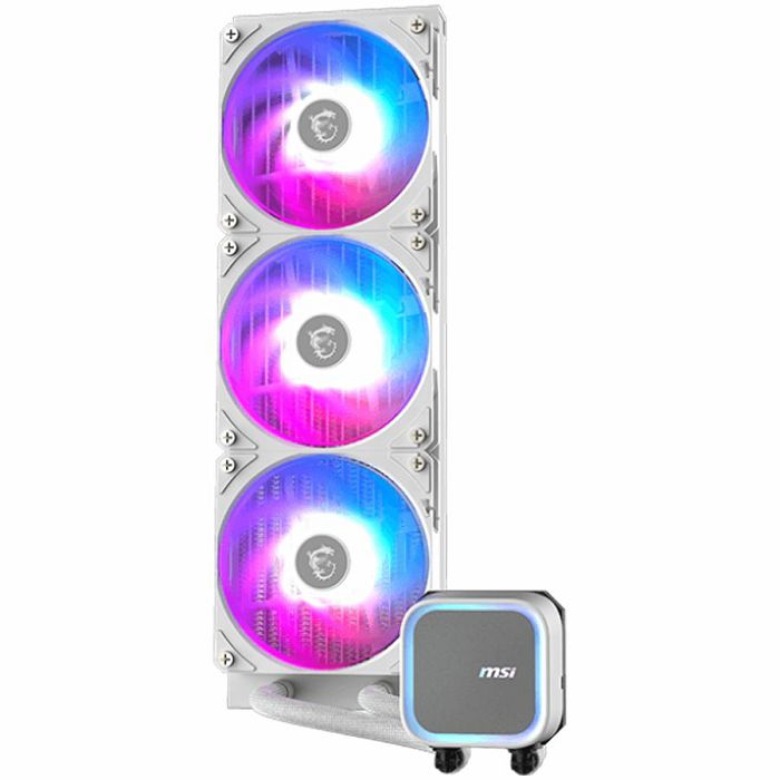 MSI MAG CORELIQUID A13 360 WHITE, 3x120mm Pre-installed ARGB Daisy Chain Fans, Replacable Top Cover, Copper Base Intel LGA 1700/1851, AMD AM5/AM4, 3Y Warranty
