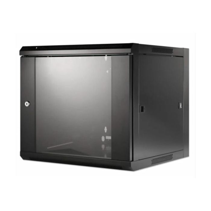 Intellinet 19" Wallmount Cabinet, 9U, 600 mm (23.6 in.) Depth, Black