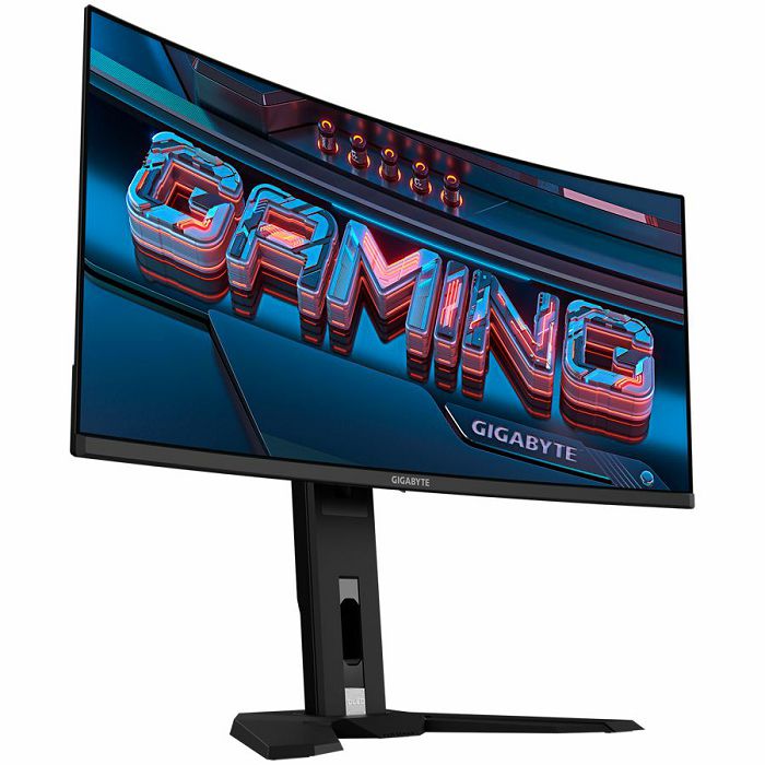 Gigabyte MO34WQC2 EK, 34" 3440 x 1440 (WQHD), QD-OLED, 0.03ms GTG, 240Hz, HDR True Black 400, ClearMR 13000, HDMI, DP, USB Type C, USB 3.2, Speakers, Tilt, Swivel, Height adjustment, VESA
